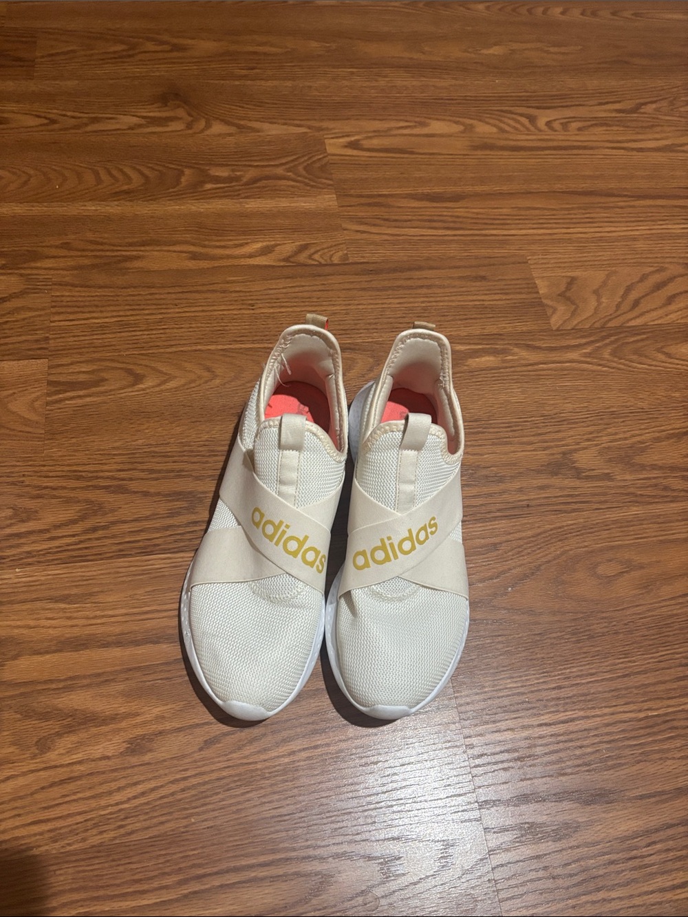 adidas Women's Slip-On Athletic Sneakers in Cream with Gold Logo